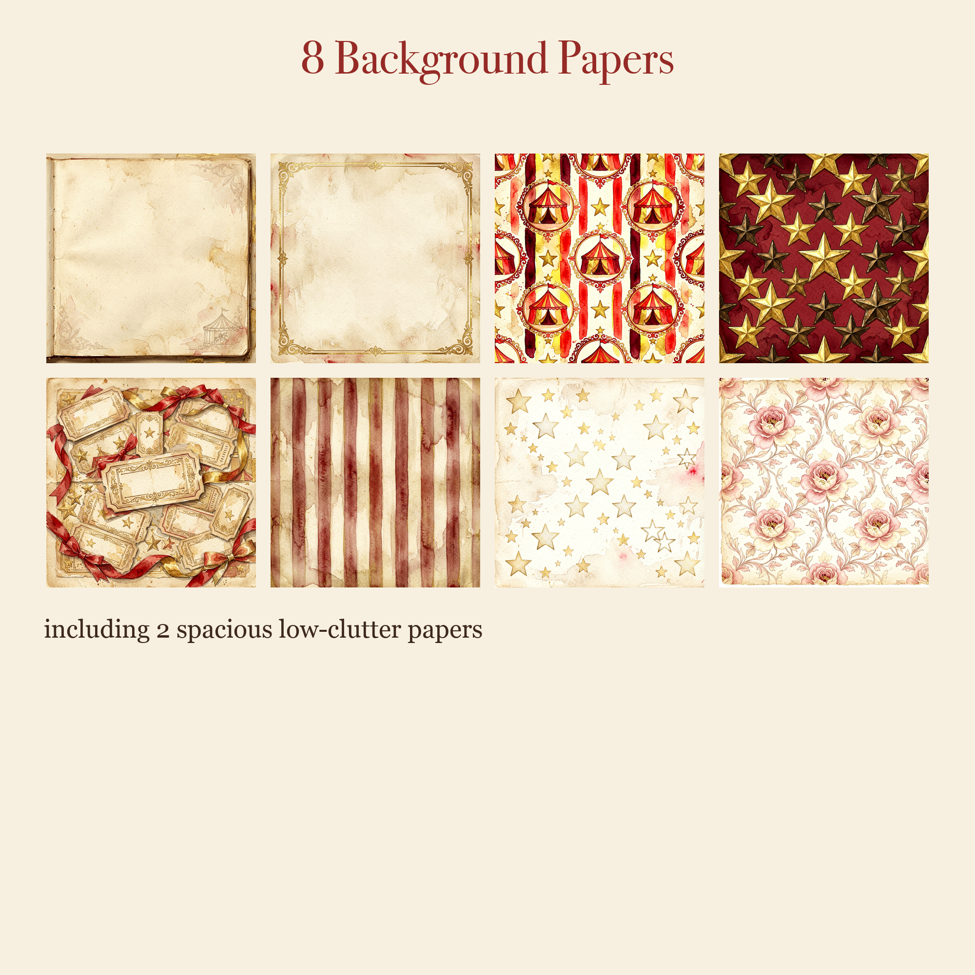Vintage Circus Junk Journal Kit | Carnival Ephemera & Big Top Papers | Printable Cut-Outs | Digital Download
