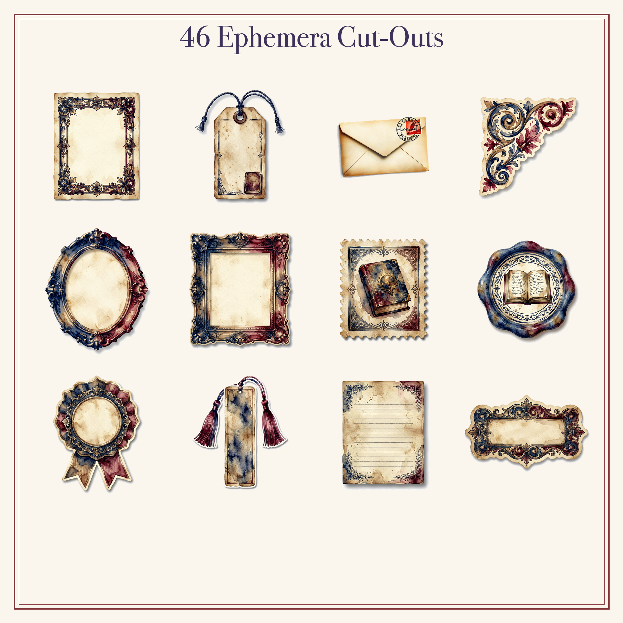 Vintage Literary Junk Journal Kit | Book & Typewriter Ephemera | Printable Cut-Outs | Digital Download