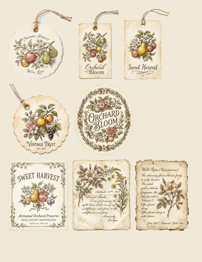 Vintage Orchard Junk Journal Kit | Digital Download