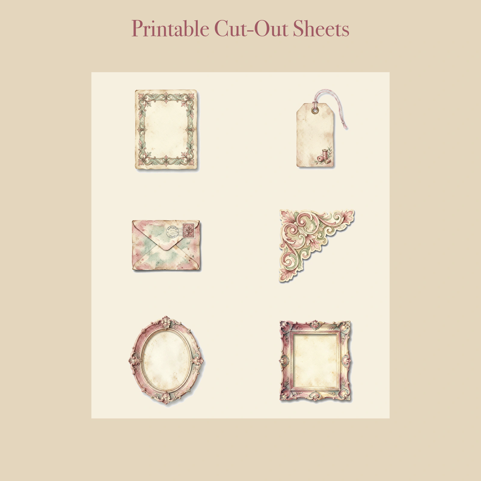 Vintage Sewing Haberdashery Junk Journal Kit | Notions & Textile Ephemera | Printable Cut-Outs | Digital Download