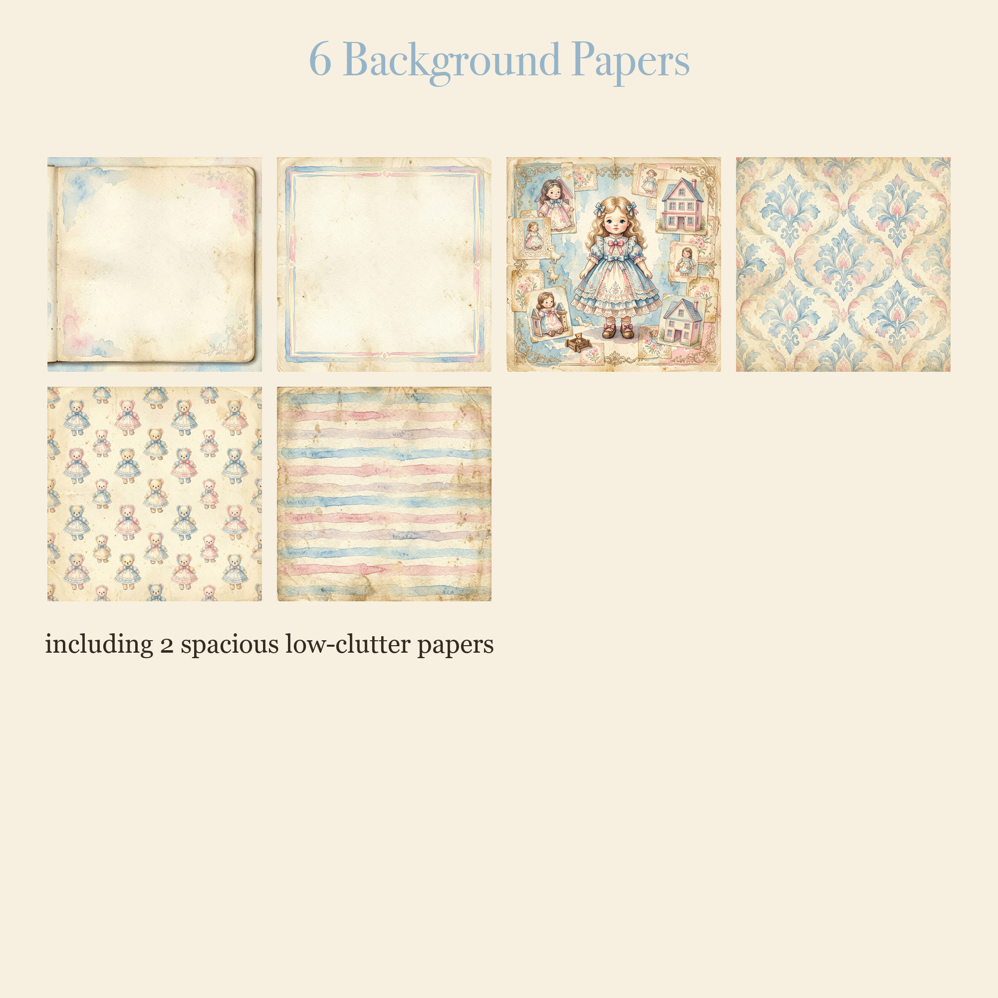 Vintage Toy Nursery Junk Journal Kit | Teddy Bear & Baby Ephemera Papers | Printable Cut-Outs | Digital Download