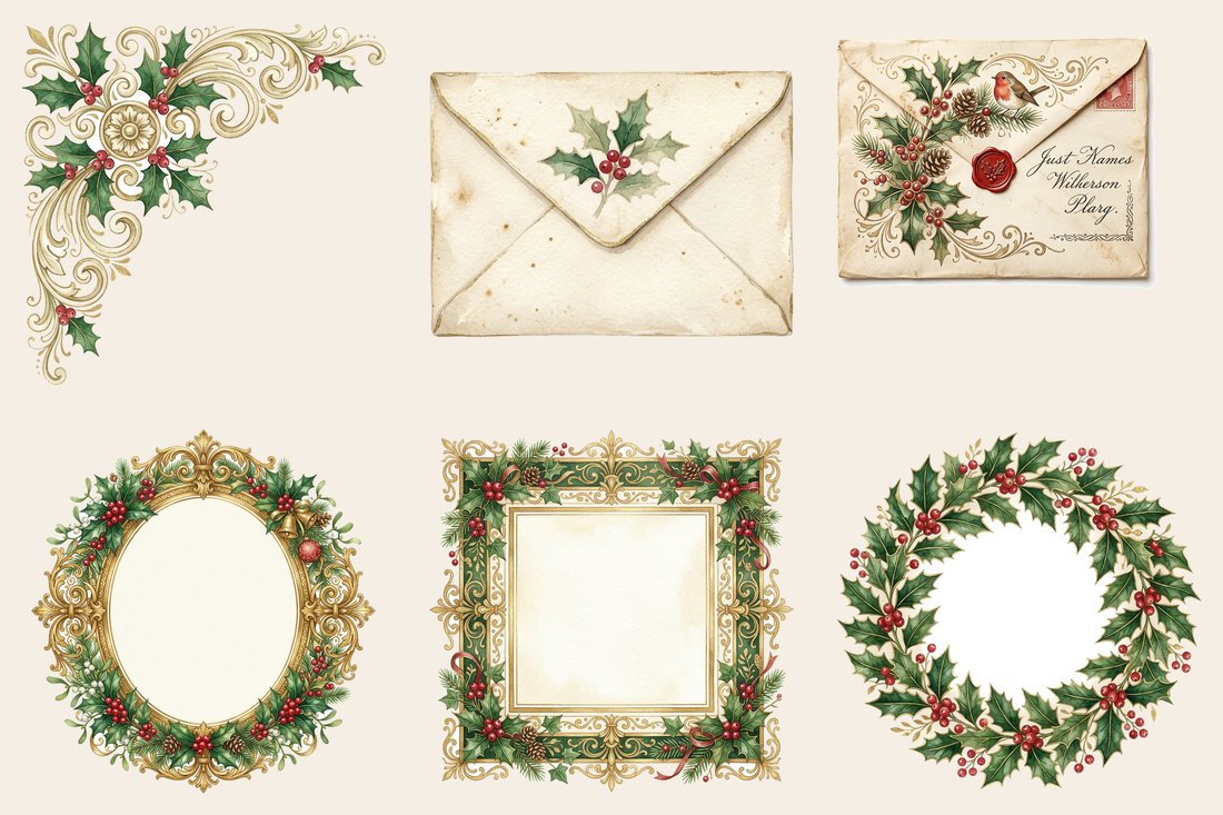 Vintage Yuletide Christmas Junk Journal Kit | Victorian Holiday Ephemera + Printable Sheets | Digital Download