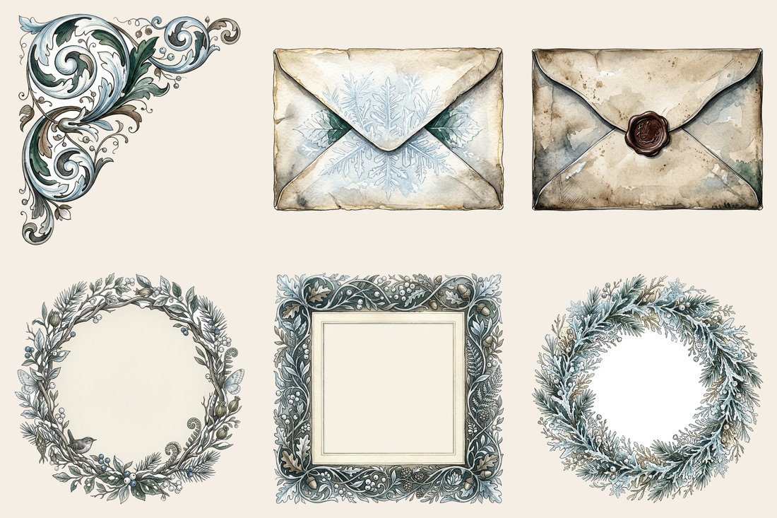 Winter Forest Junk Journal Kit | Woodland Frost Ephemera + Printable Sheets | Digital Download