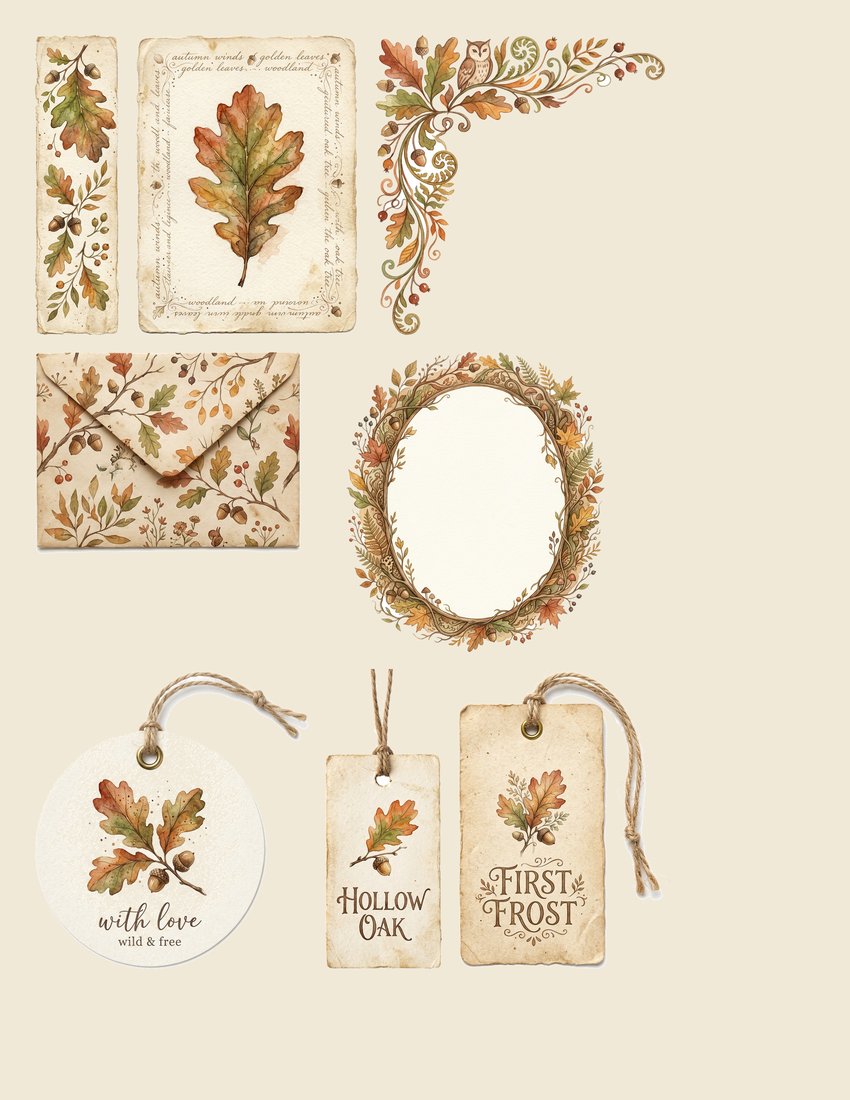 Woodland Foraging Junk Journal Kit | Autumn Forest Mushroom Animal Ephemera + Printable Sheets | Digital Download