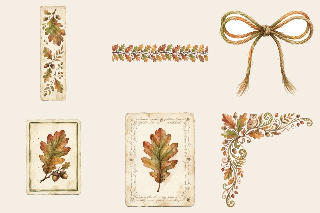 Woodland Foraging Junk Journal Kit | Autumn Forest Mushroom Animal Ephemera + Printable Sheets | Digital Download